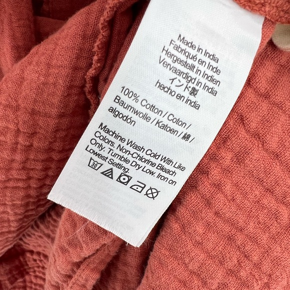 Madewell Lightspun Cuff Sleeve Button Front Tiered Mini Dress In Salvaged Barn - Picture 6 of 7